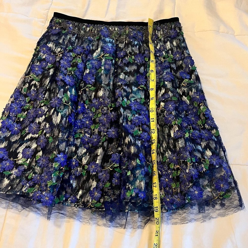 Elie Tahari Nicolette Floral Applique Skirt - Picture 10 of 11